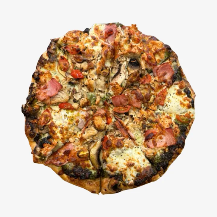 Pollo Pesto pizza at Medici Pizzeria