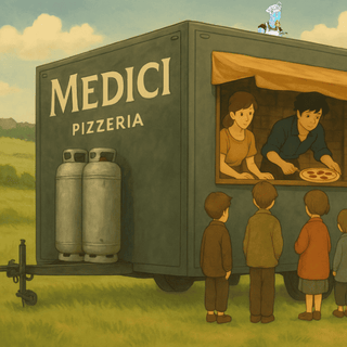 Medici Pizzeria food truck serving pizza in Tasmania